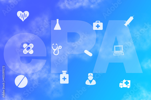 Virtuelle Wolke mit verschiedenen medizinischen Symbolen zur elektronischen Patientenakte ePA