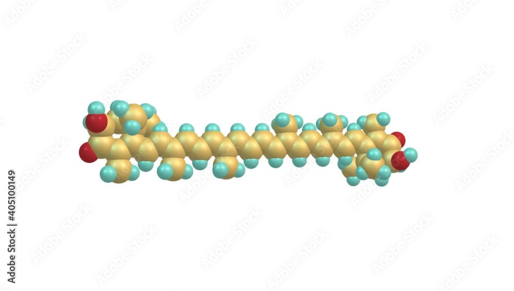 Astaxanthin molecule rotating video on white