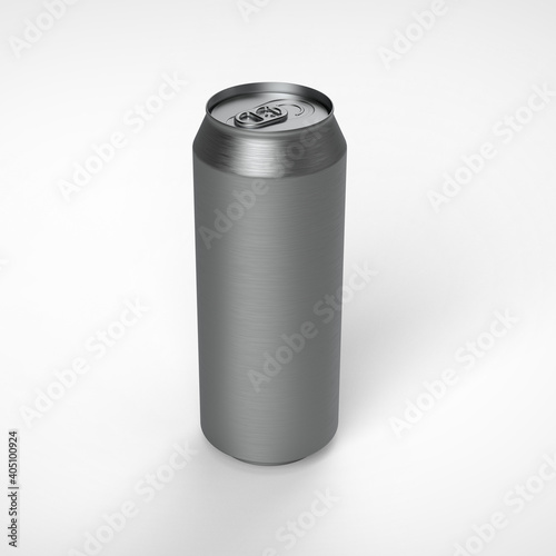 Aluminum can for drinks on a white background