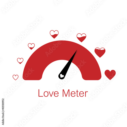 Love meter heart indicator. Love day full test valentine background card progress.