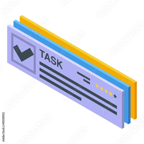 Done task icon. Isometric of done task vector icon for web design isolated on white background