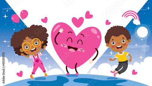 Love Concept With Cartoon Character