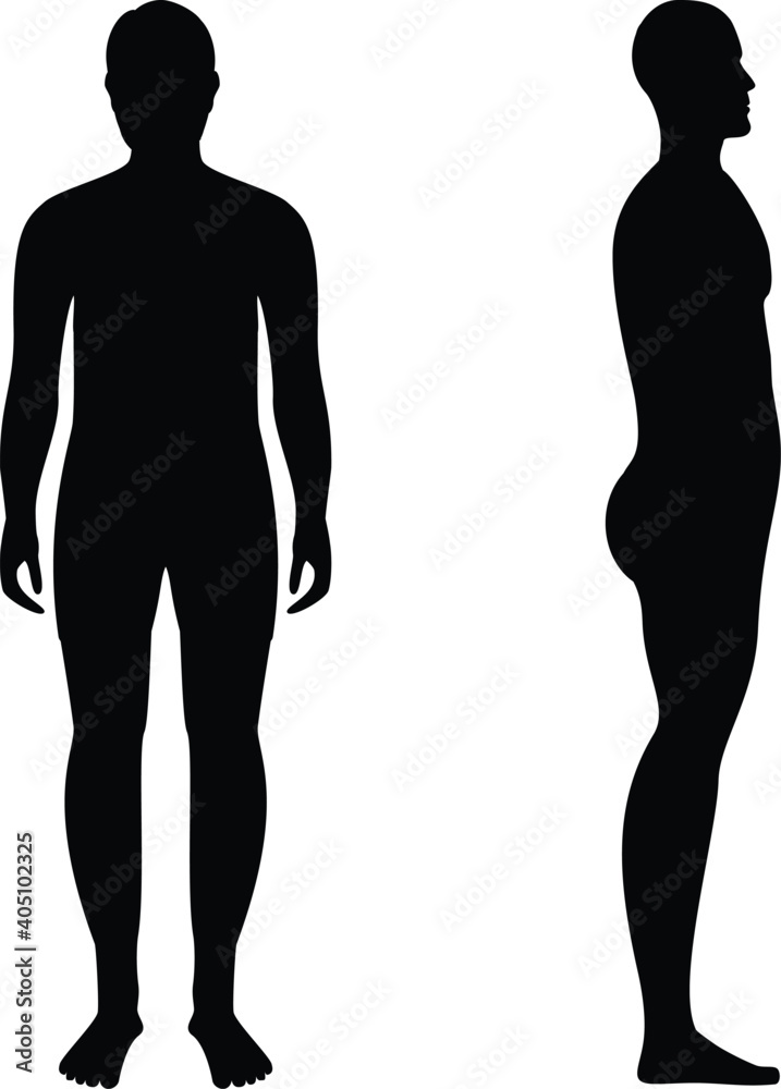 Man front and side view