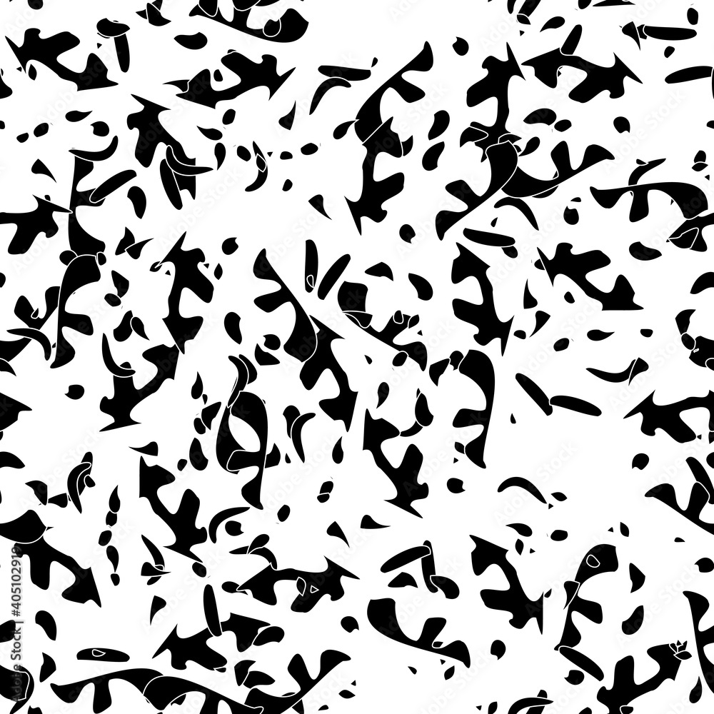 Seamless monochrome pattern of abstract elements Seamless monochrome pattern of abstract elements