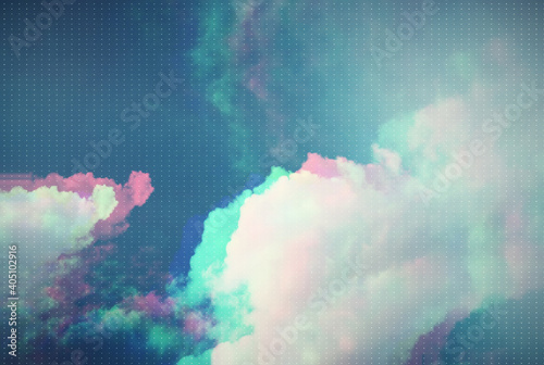 gradient halftone abstract background. sky and clouds vivid colors photo