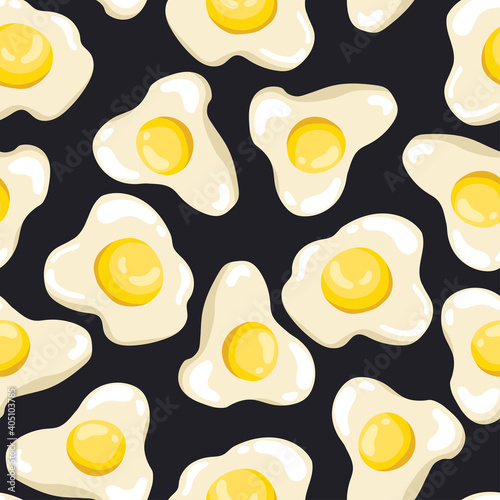 Seamless background with a pattern of fried eggs