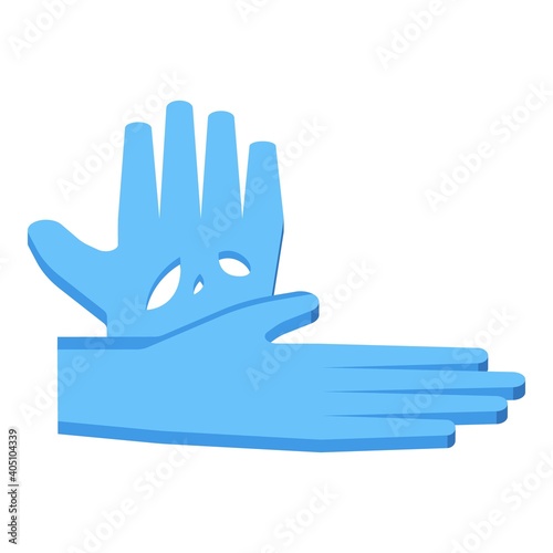 Rubber gloves icon. Isometric of rubber gloves vector icon for web design isolated on white background