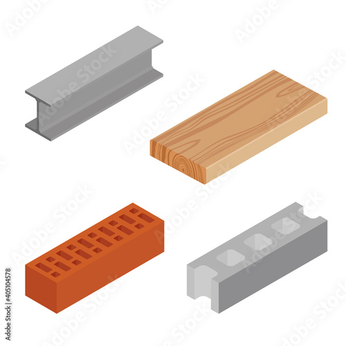 Brick, block, beam and plank