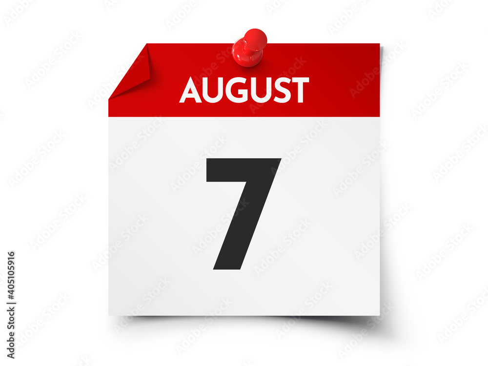 August 7 day calendar August 7 day calendar