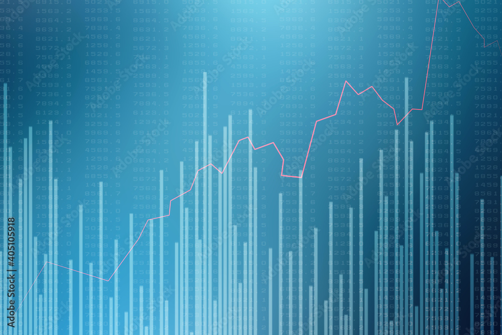 2d rendering Stock market online business concept. business Graph 