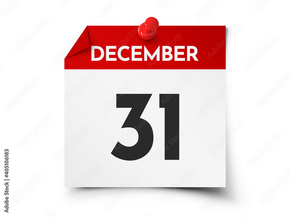 Fototapeta premium December 31 day calendar