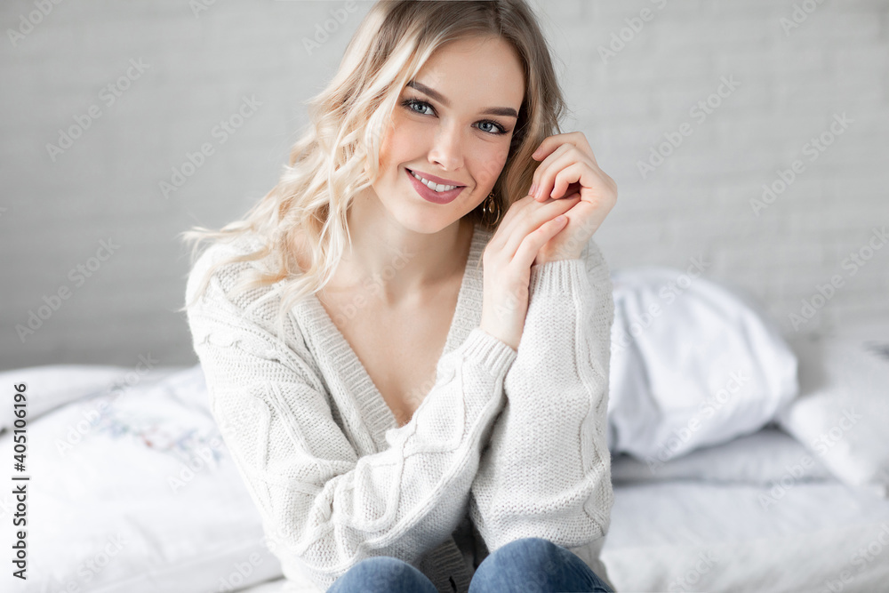 Portrait of a happy young woman at home Portrait of a happy young woman at home
