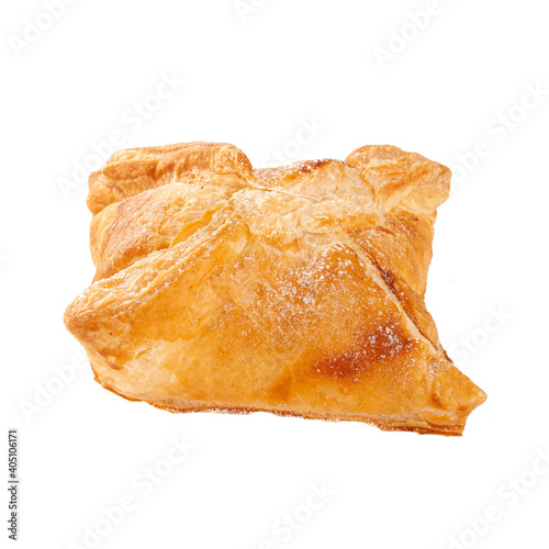 Isolated pastry apple bun on the white background