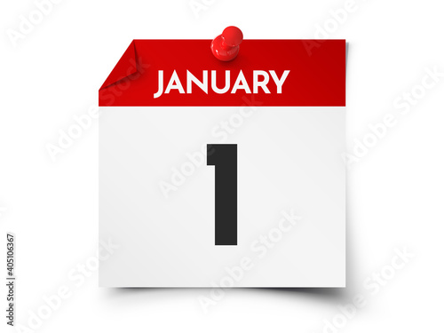 January 1 day calendar
