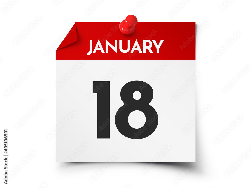 January 18 day calendar