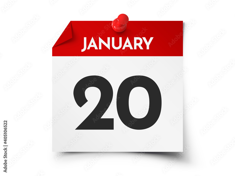 Obraz premium January 20 day calendar