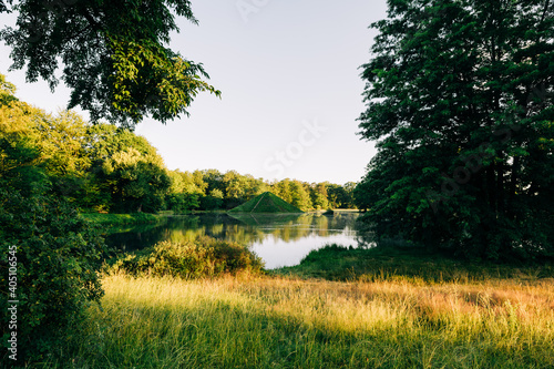 Branitzer Park in Cottbus, Germany, in the early morning hours