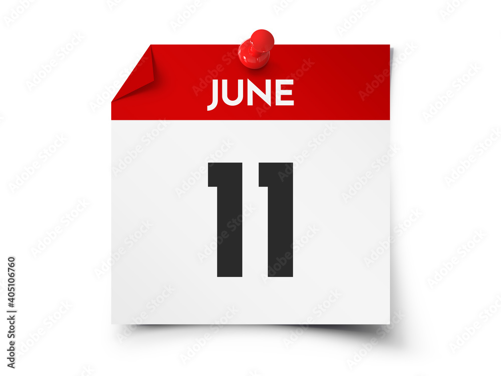 Obraz premium June 11 day calendar