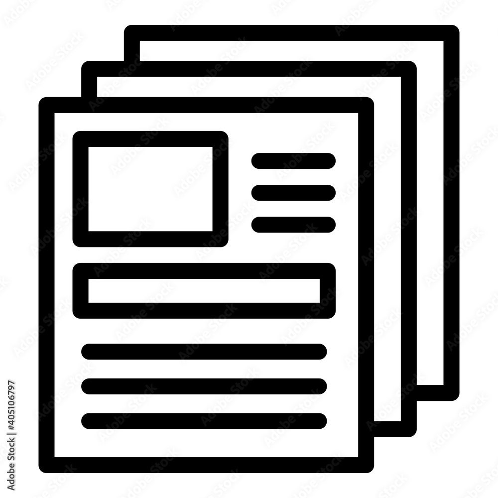Newspapers icon. Outline newspapers vector icon for web design isolated on white background Newspapers icon. Outline newspapers vector icon for web design isolated on white background