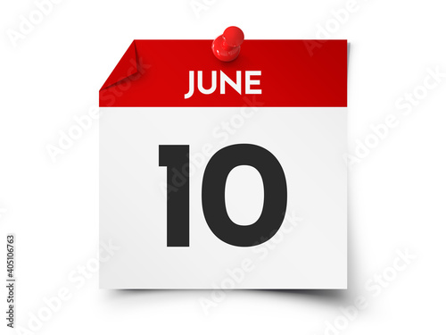 June 10 day calendar