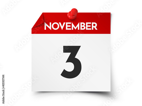 November 3 day calendar