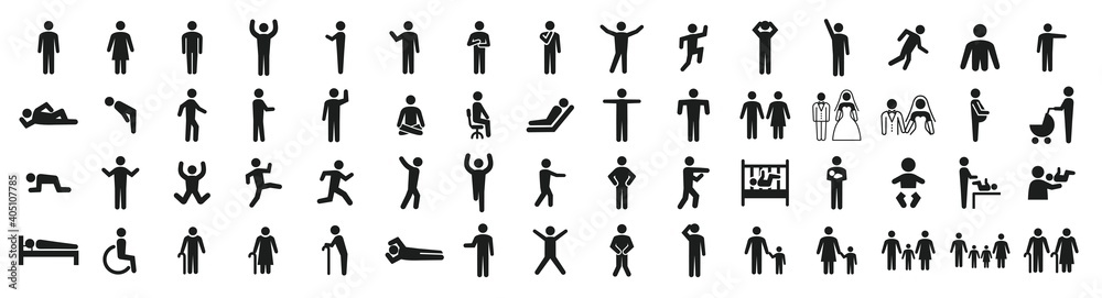 People pictogram set in various poses