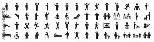 People pictogram set in various poses photo