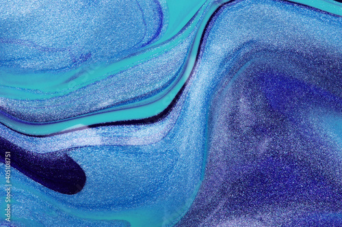 Blue marble color mix, art painting