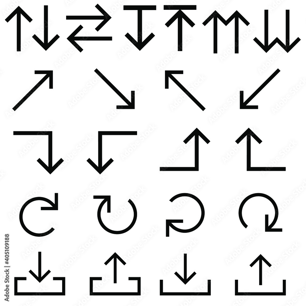 Arrow sign icon vector set. next illustration sign collection. website symbol. Arrow sign icon vector set. next illustration sign collection. website symbol.