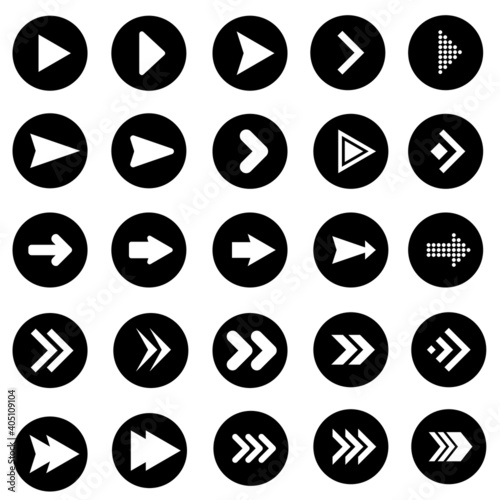 Arrow sign icon vector set. next illustration sign collection. website symbol.