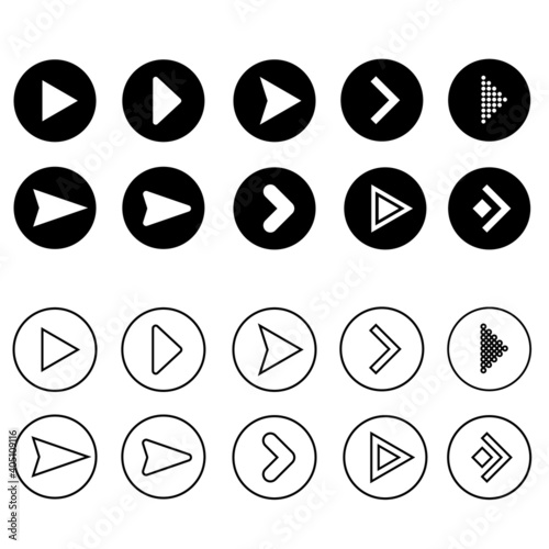 Arrow sign icon vector set. next illustration sign collection. website symbol.