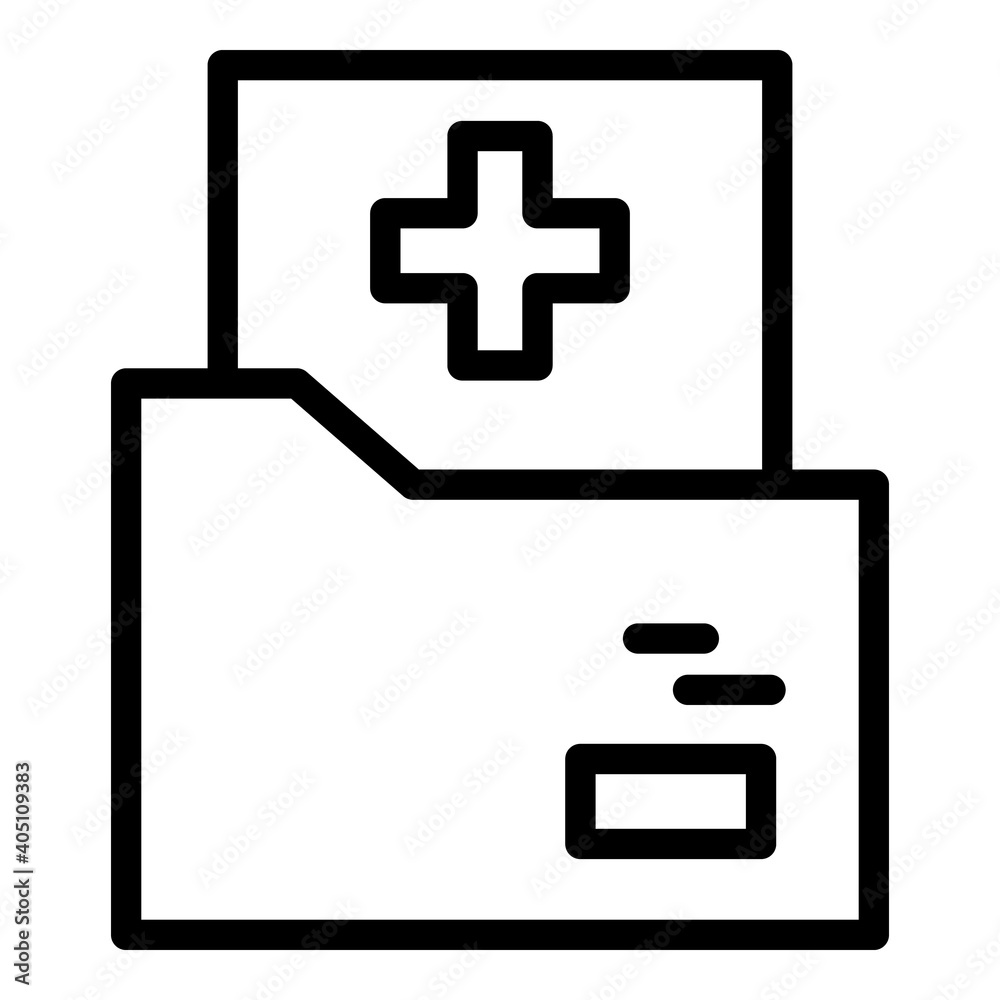Medical family folder icon. Outline medical family folder vector icon for web design isolated on white background Medical family folder icon. Outline medical family folder vector icon for web design isolated on white background