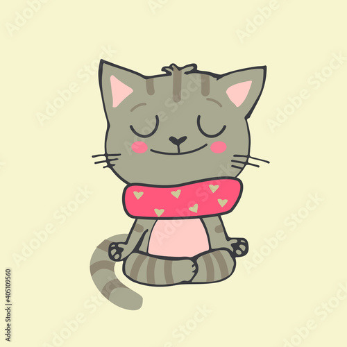 Little cats have fun doing yoga