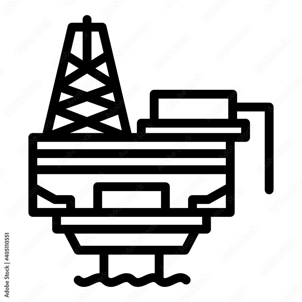 Plant sea drilling rig icon. Outline plant sea drilling rig vector icon for web design isolated on white background Plant sea drilling rig icon. Outline plant sea drilling rig vector icon for web design isolated on white background