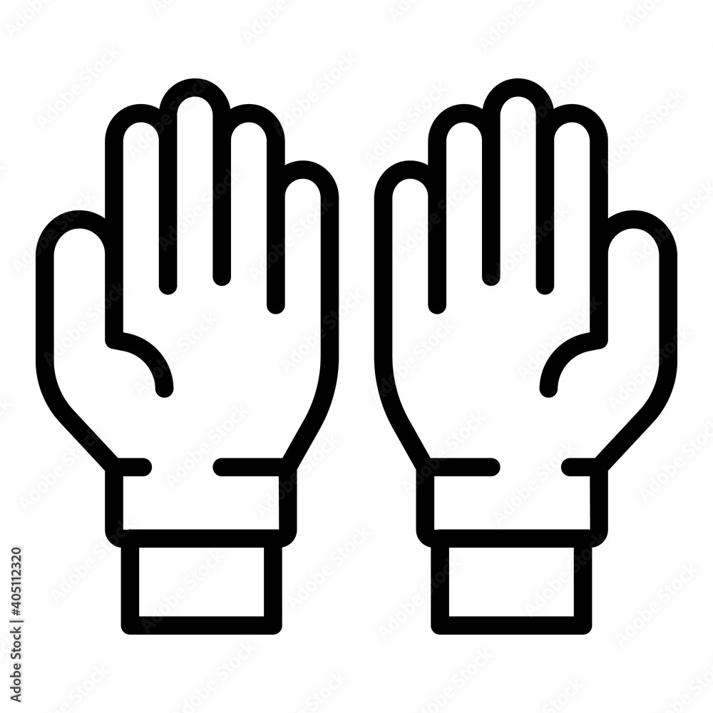 Doctor medical gloves icon. Outline doctor medical gloves vector icon for web design isolated on white background Doctor medical gloves icon. Outline doctor medical gloves vector icon for web design isolated on white background