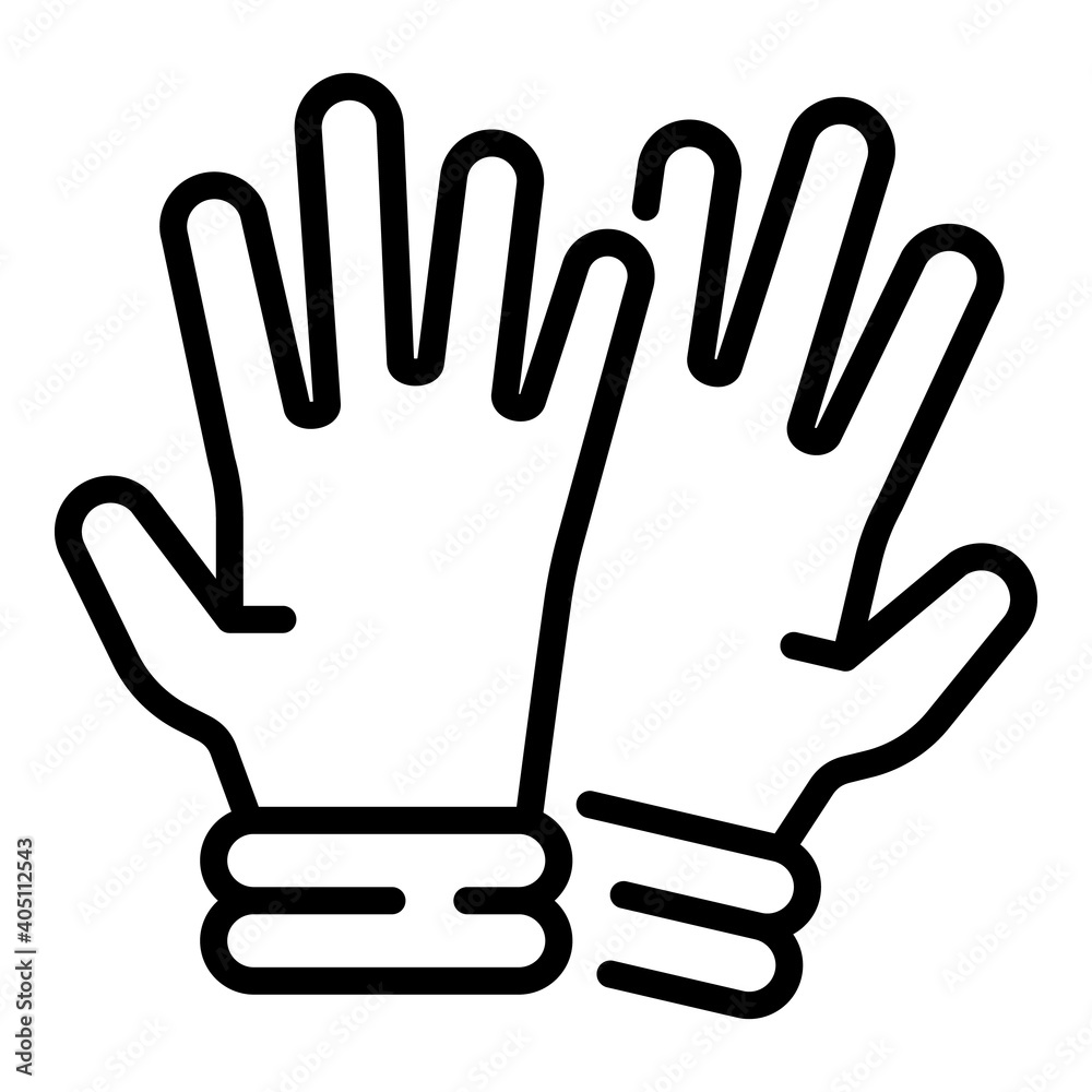 Hospital medical gloves icon. Outline hospital medical gloves vector icon for web design isolated on white background Hospital medical gloves icon. Outline hospital medical gloves vector icon for web design isolated on white background
