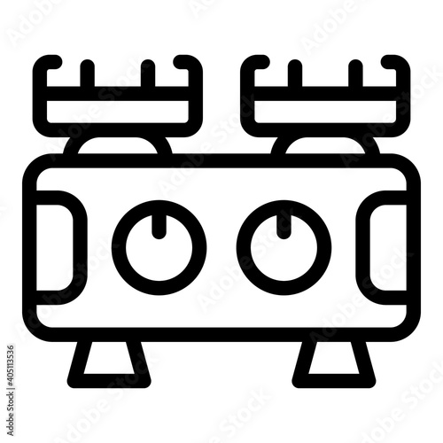 House gas stove icon. Outline house gas stove vector icon for web design isolated on white background