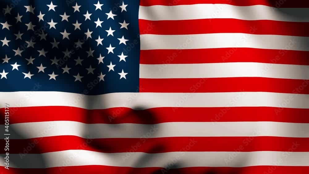 United States Flag waving with fabric pattern United States Flag waving with fabric pattern