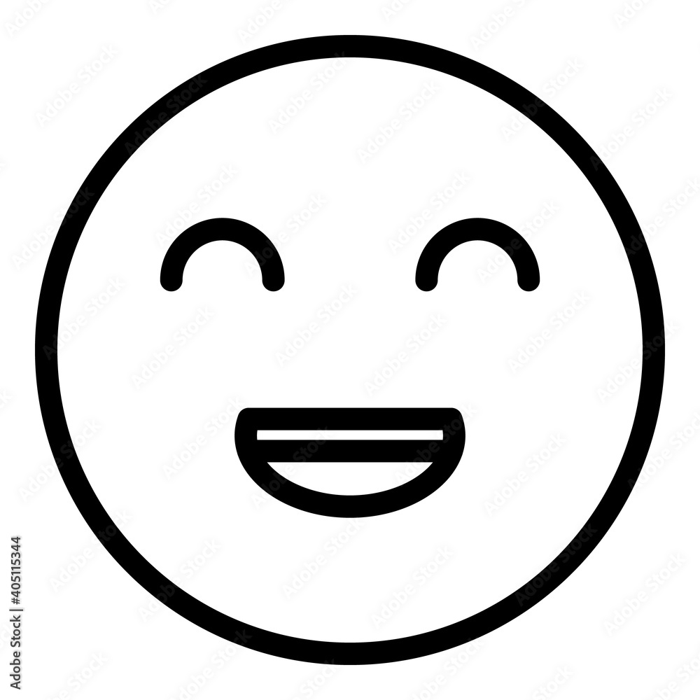 Funny emoji smile icon. Outline funny emoji smile vector icon for web design isolated on white background Funny emoji smile icon. Outline funny emoji smile vector icon for web design isolated on white background