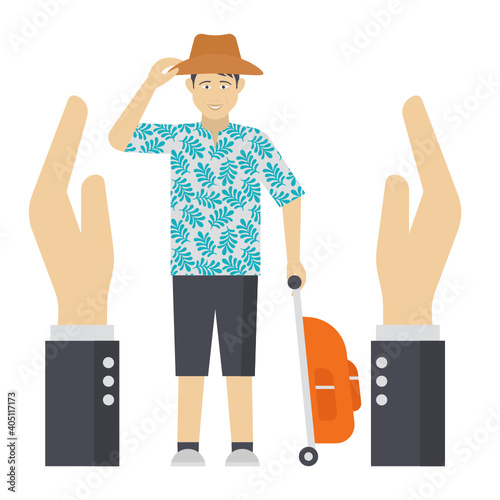 Travel and Tourism Insurance Concept Vector Color Icon Design, Financial loss Protection Symbol on white background, Risk management Sign,