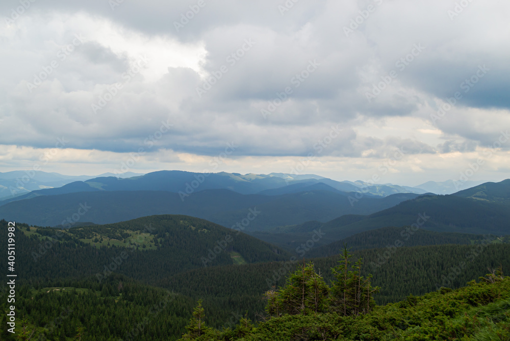 Beautiful mountain scenery. Summer day in the mountains. Ukrainian Carpathians