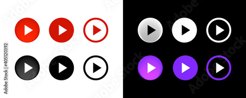Play button icon set