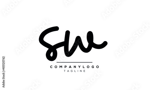 Abstract Letter Initial SW Vector Logo Design Template