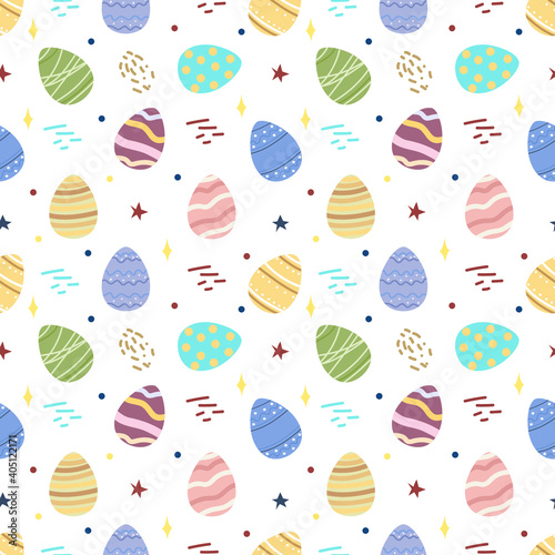 Flat cartoon style Easter pattern. 
