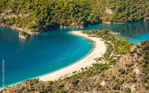 oludeniz lagoon in sea landscape view of beach, Turkey © Kotangens
