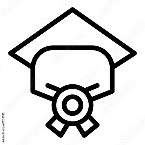 Master degree icon. Outline master degree vector icon for web design isolated on white background