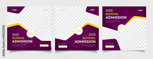 School education admission social media post and web banner template