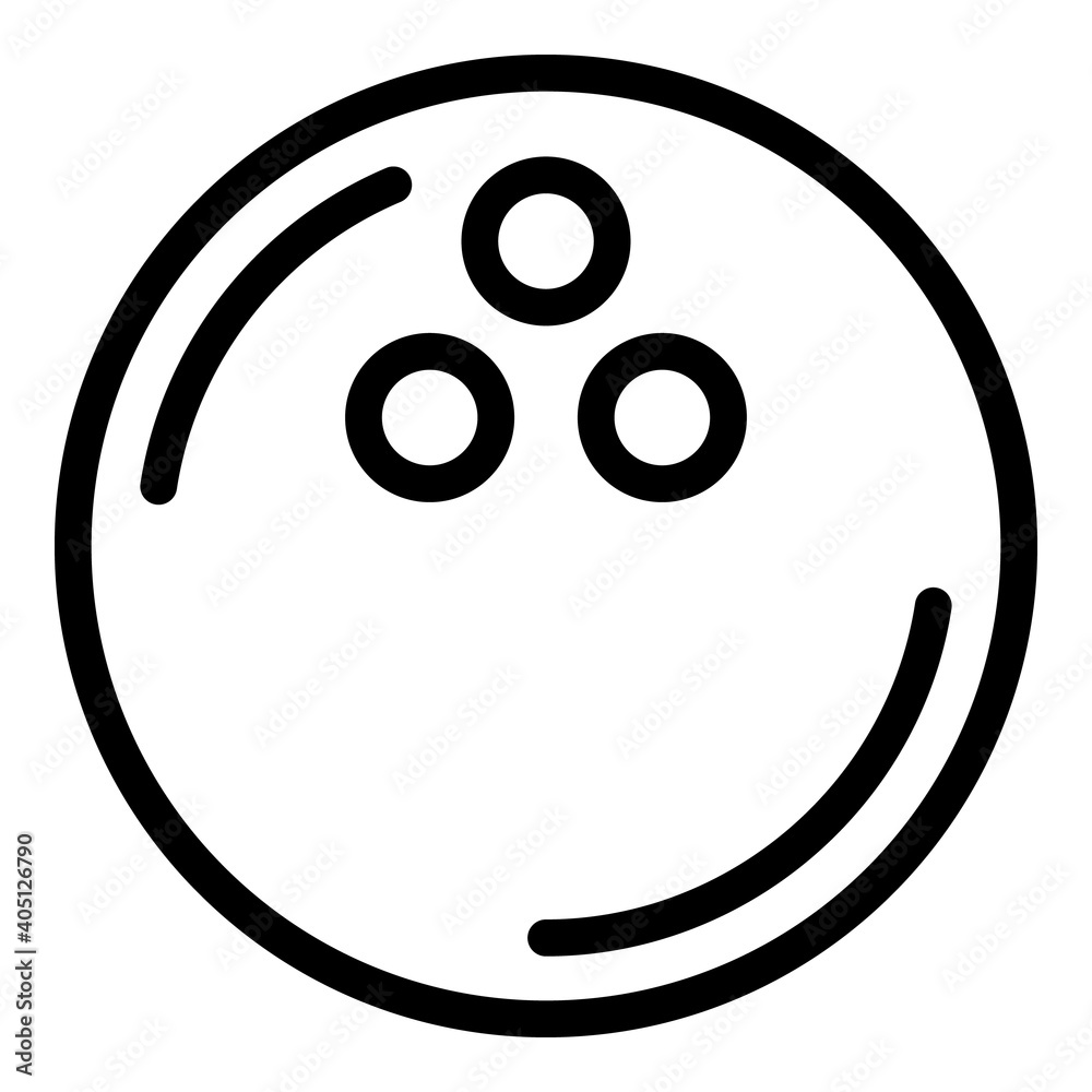 Fototapeta premium Bowling ball icon. Outline bowling ball vector icon for web design isolated on white background