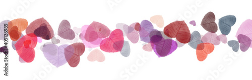Colorful hearts isolated on white .Valentine's day background.