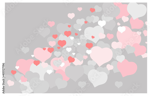 Delicate vector background with flying hearts. Valentine's Day holiday concept.